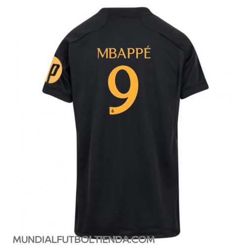 Camiseta Real Madrid Kylian Mbappe #9 Tercera Equipación Replica 2023-24 para mujer mangas cortas